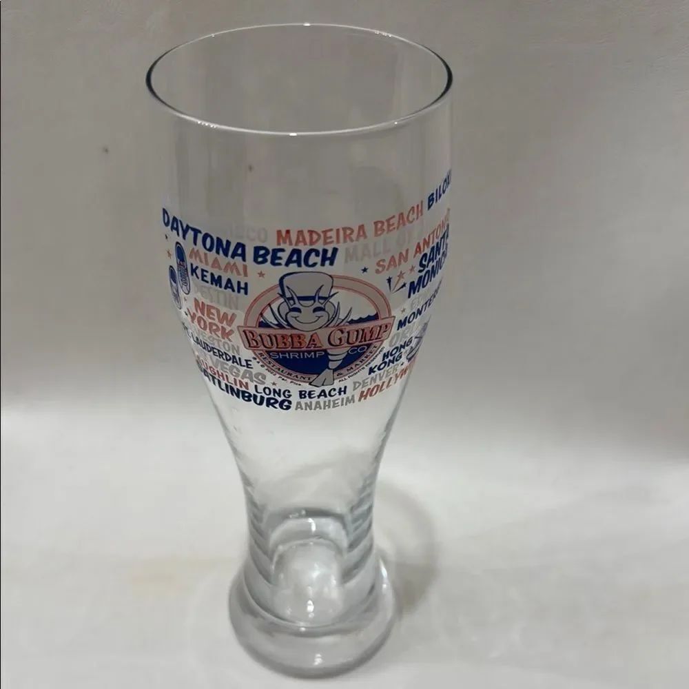 Bubba Gump Shrimp Co Restaurant White Blue Orange 20 Oz Beer Bar Cocktail Glass
